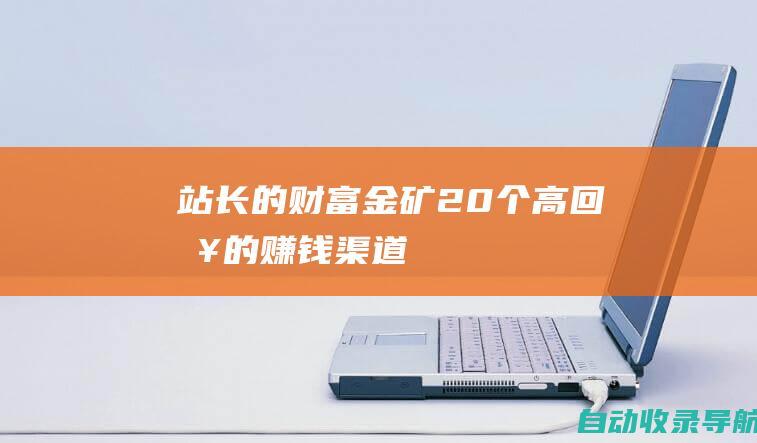 站长的财富金矿：20个高回报的赚钱渠道