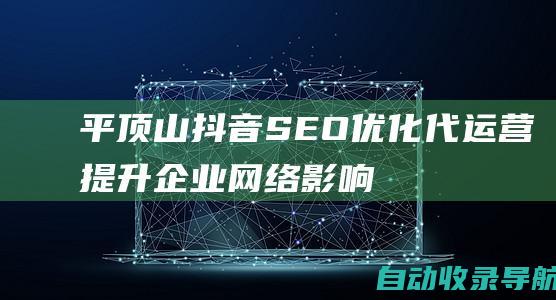 平顶山抖音SEO优化代运营：提升企业网络影响力的利器