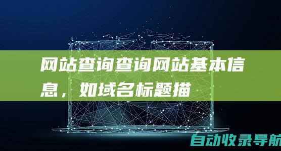 网站查询：查询网站基本信息，如域名、标题、描述、关键词、服务器IP、网站备案号等。