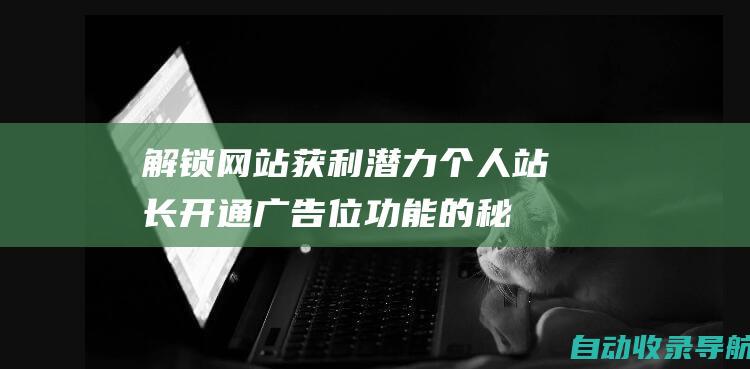 解锁网站获利潜力：个人站长开通广告位功能的秘笈