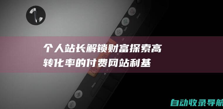 个人站长解锁财富：探索高转化率的付费网站利基