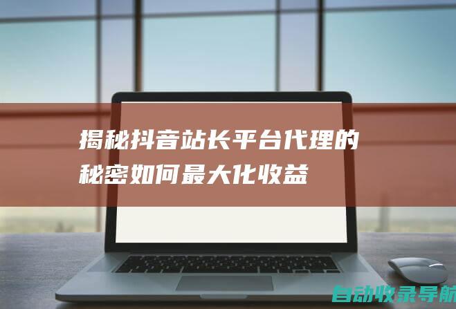 揭秘抖音站长平台代理的秘密：如何最大化收益