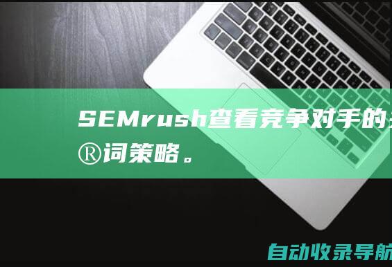 SEMrush：查看竞争对手的关键词策略。